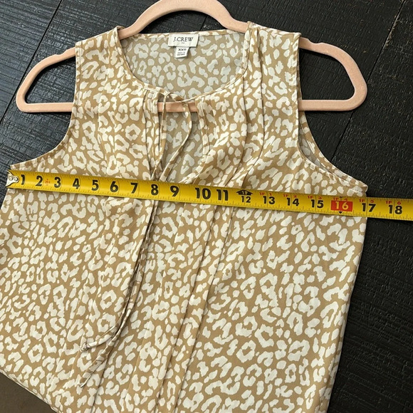 J. Crew Sleeveless Pleated Tie-Neck Leopard Cheetah  Animal Print Tank Top XXS - Picture 6 of 8